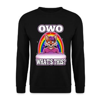 OwO What's This? - Unisex Sweatshirt - black - Front - Alina (178cm) & Michal (187cm)