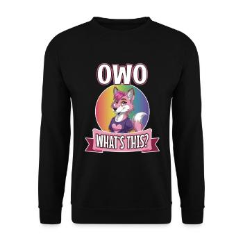 OwO What's This? - Unisex Sweatshirt - black - Front - Alina (178cm) & Michal (187cm)