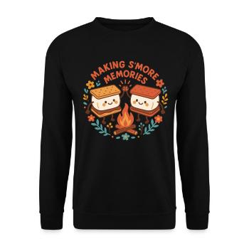 S'more Memories Make Fun Camping Camper - Unisex Sweatshirt - black - Front - Alina (178cm) & Michal (187cm)