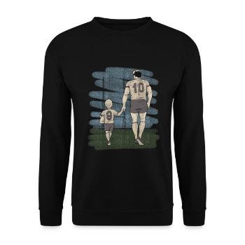 Rugby complicity father and son - Unisex Sweatshirt - black - Front - Alina (178cm) & Michal (187cm)