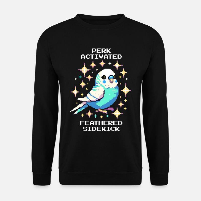 Perk active: Feathered Sidekick | Budgie - Unisex Sweatshirt - black