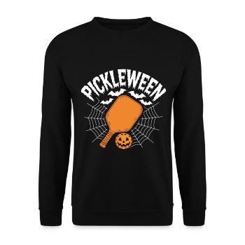 Pickleween Pickleball Lustig Halloween - Unisex Pullover - Schwarz - Vorne - Alina (178cm) & Michal (187cm)