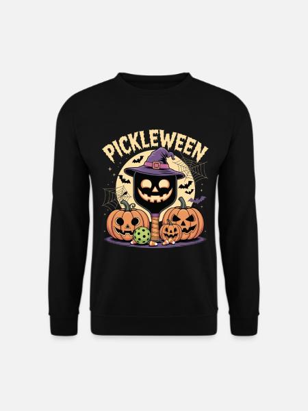 Pickleween Pickleball Player Spooky Halloween - Unisex Sweatshirt - black