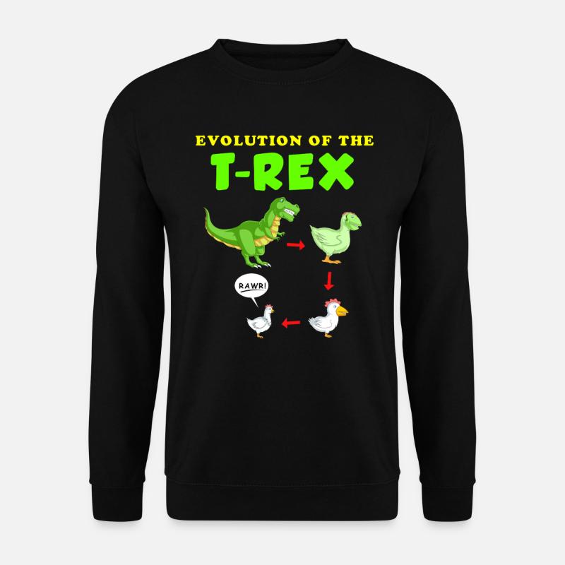 Die Entwicklung der T-Rex-Dinosaurier-Illustration - Unisex Pullover - Schwarz