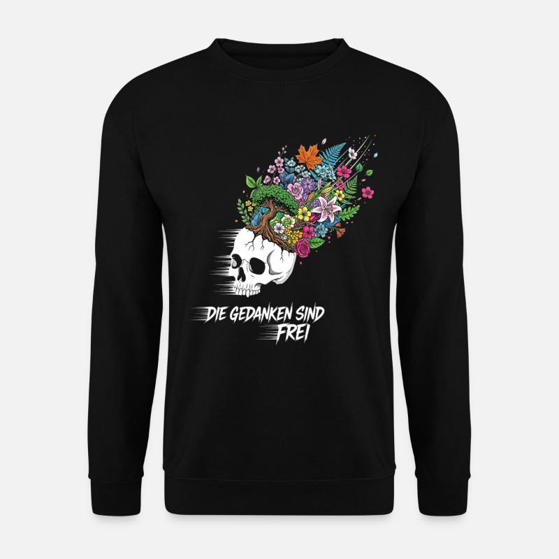 Crâne de fleurs de liberté - Sweat-shirt Unisexe - noir