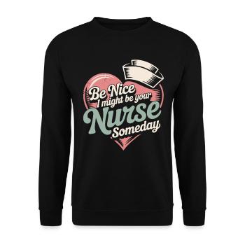 Nurse Heart Nurse Nurse - Unisex Sweatshirt - black - Front - Alina (178cm) & Michal (187cm)
