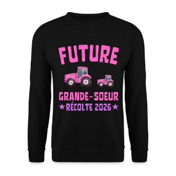 Future Grande Sœur Récolte 2026 - Sweat-shirt Unisexe - noir - Devant - Alina (178cm) & Michal (187cm)