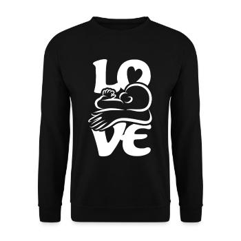 Baby Drinking Breastfeeding Mom LOVE - Unisex Sweatshirt - black - Front - Alina (178cm) & Michal (187cm)