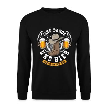 Danse en ligne et bière - c'est pourquoi je suis ici - cadeau - Sweat-shirt Unisexe - noir - Devant - Alina (178cm) & Michal (187cm)