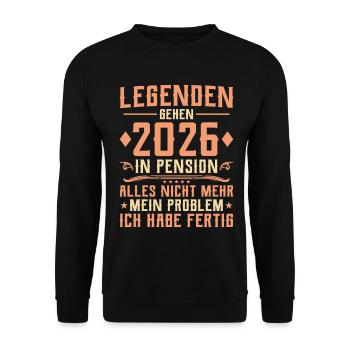 Legends retire in 2026 - Farewell colleague - Unisex Sweatshirt - black - Front - Alina (178cm) & Michal (187cm)