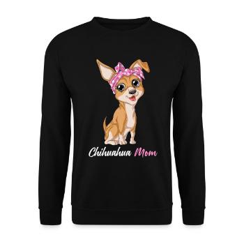 Funny Chihuahua Mom Pet Art Perfect Mother’s Day - Unisex Sweatshirt - black - Front - Alina (178cm) & Michal (187cm)