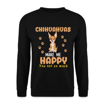 Chihuahua Clin d’œil Chien heureux T-Shirt - Sweat-shirt Unisexe - noir - Devant - Alina (178cm) & Michal (187cm)