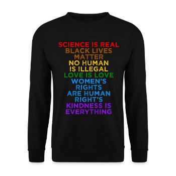 Social Justice Love Equality Human Rights  - Unisex Sweatshirt - black - Front - Alina (178cm) & Michal (187cm)