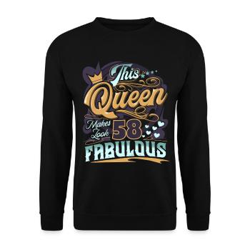 58e anniversaire Reine Femmes - Sweat-shirt Unisexe - noir - Devant - Alina (178cm) & Michal (187cm)