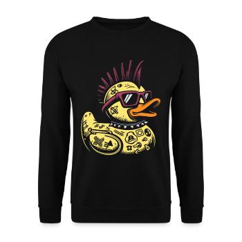 Punk Rocker Duck Rubber Duck Punk Rock - Sweat-shirt Unisexe - noir - Devant - Alina (178cm) & Michal (187cm)