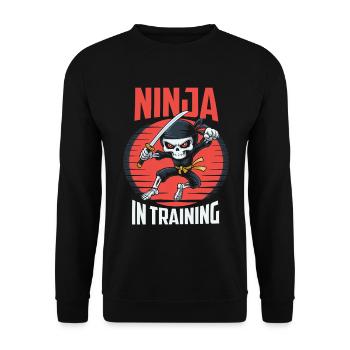 Ninja Skeleton Halloween - Unisex Sweatshirt - black - Front - Alina (178cm) & Michal (187cm)