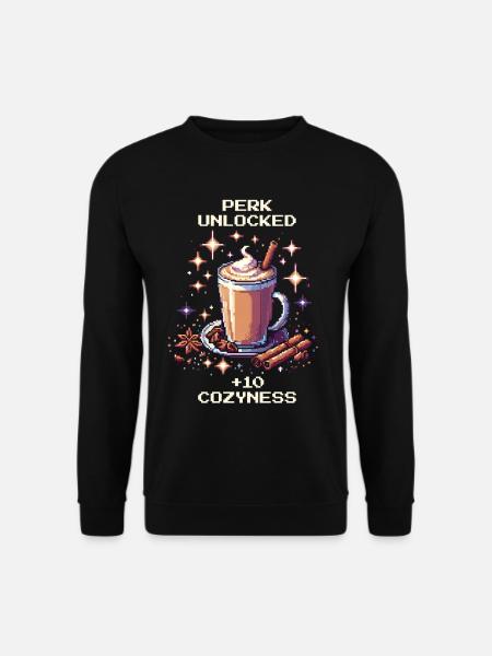 Perk: +10 Gemütlichkeit | Chai Latte - Unisex Pullover - Schwarz