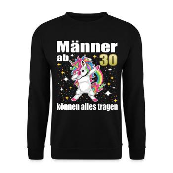 30th Birthday Funny Men's Gifts - Unisex Sweatshirt - black - Front - Alina (178cm) & Michal (187cm)