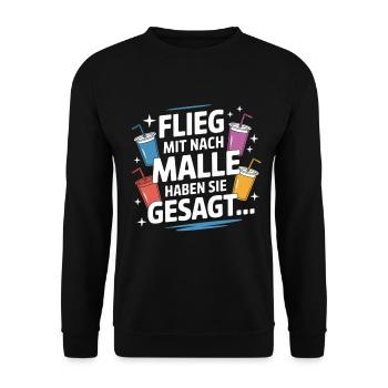 Malle Urlaub Mallorca - Unisex Pullover - Schwarz - Vorne - Alina (178cm) & Michal (187cm)