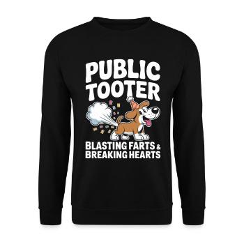  Öffentlicher Furzer Lustiger Unangemessener - Unisex Pullover - Schwarz - Vorne - Alina (178cm) & Michal (187cm)