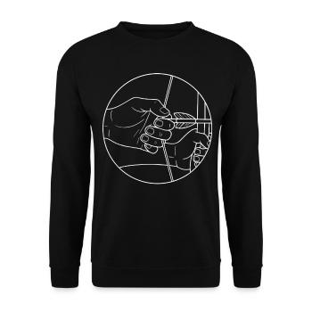 Bogenschießen Bogenschütze Ziel Design - Unisex Pullover - Schwarz - Vorne - Alina (178cm) & Michal (187cm)