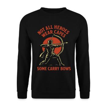 Not all heroes wear capes Some wear bows - Unisex Sweatshirt - black - Front - Alina (178cm) & Michal (187cm)