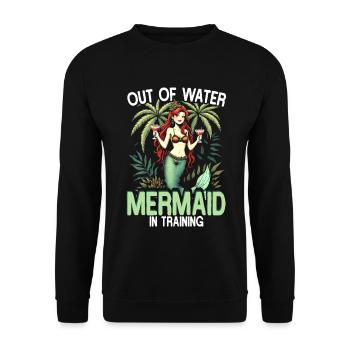 Meerjungfrau Hors De L’eau Sirène En Formation - Sweat-shirt Unisexe - noir - Devant - Alina (178cm) & Michal (187cm)