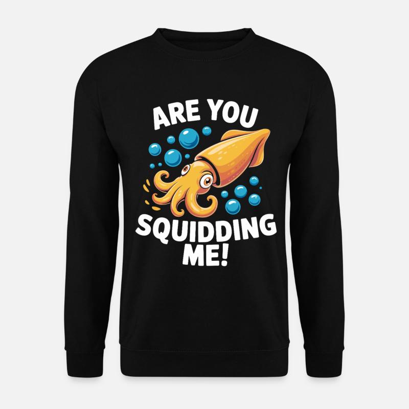Playful sea design with octopus - Unisex Sweatshirt - black