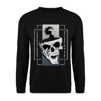 Mind unbound, Skull, Demons Hand, Woman Silhouette - Unisex Sweatshirt - black - Front - Alina (178cm) & Michal (187cm)
