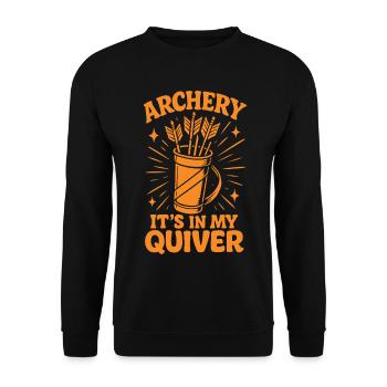Le tir à l'arc est dans mon carquois Archer - Sweat-shirt Unisexe - noir - Devant - Alina (178cm) & Michal (187cm)