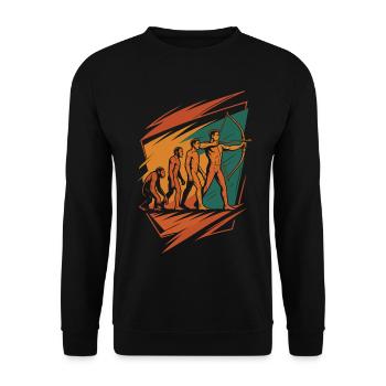 Evolution of Archery Archer Bow Target - Unisex Sweatshirt - black - Front - Alina (178cm) & Michal (187cm)