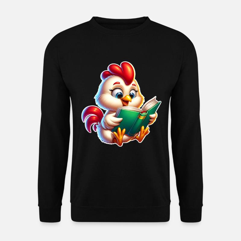 Chicken Book Reading - Unisex Sweatshirt - black