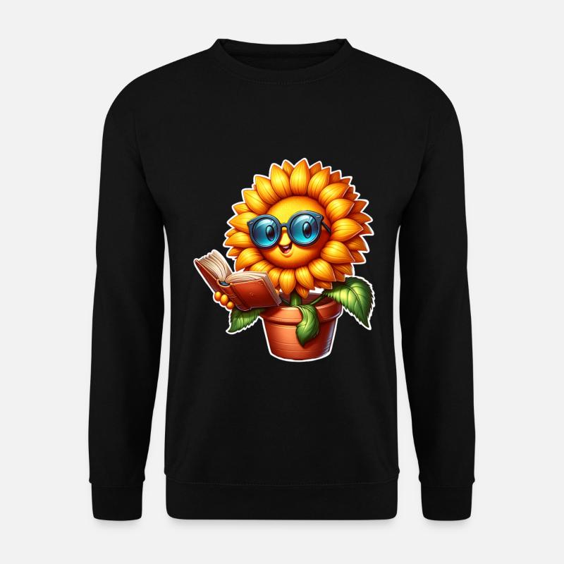 Sonnenblume Lesen Buch - Unisex Pullover - Schwarz