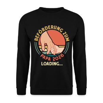 Father-to-be PROMOTION TO DAD 2026 - Unisex Sweatshirt - black - Front - Alina (178cm) & Michal (187cm)