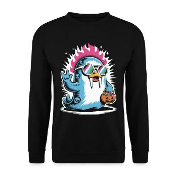 Walrus Punk Rocker Halloween - Unisex Sweatshirt - black - Front - Alina (178cm) & Michal (187cm)