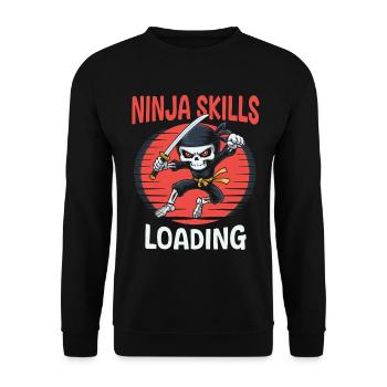 Ninja Squelette Halloween pour les enfants - Sweat-shirt Unisexe - noir - Devant - Alina (178cm) & Michal (187cm)