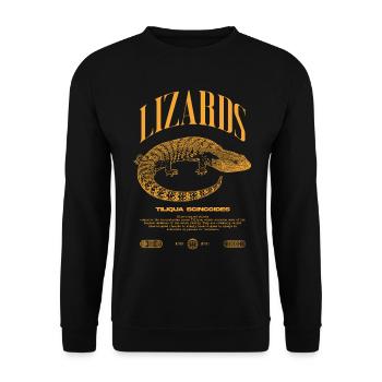 Blue Tongue Skink Reptile Keeper Streetwear - Unisex Pullover - Schwarz - Vorne - Alina (178cm) & Michal (187cm)