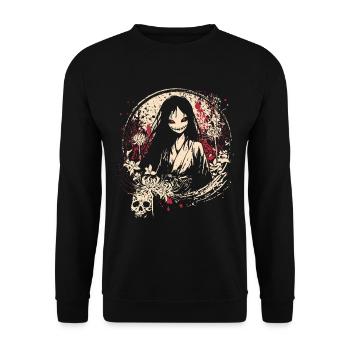 Kimono de fille démoniaque de manga d'horreur - Sweat-shirt Unisexe - noir - Devant - Alina (178cm) & Michal (187cm)