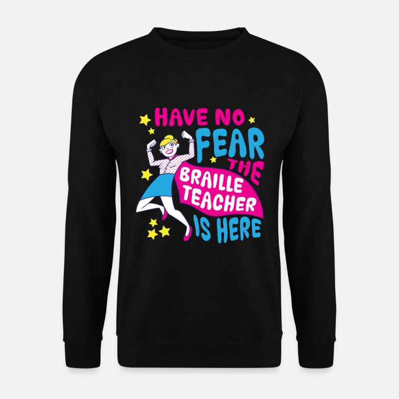 Braille Lehrer Blindenschrift Punktum - Unisex Pullover - Schwarz