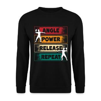 Lancer du poids Angle de lancer du poids Libération de puissance - Sweat-shirt Unisexe - noir - Devant - Alina (178cm) & Michal (187cm)