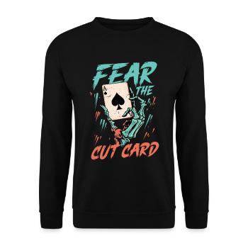 Cribbage Fear The Cut Card - Unisex Sweatshirt - black - Front - Alina (178cm) & Michal (187cm)