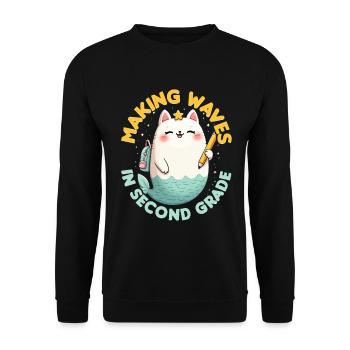 Sirène faisant des vagues en deuxième année - Sweat-shirt Unisexe - noir - Devant - Alina (178cm) & Michal (187cm)