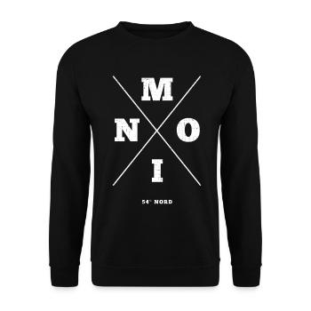 Maritimes Design mit Moin 54°Nord - Unisex Pullover - Schwarz - Vorne - Alina (178cm) & Michal (187cm)