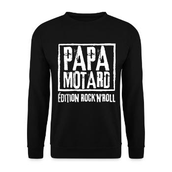BIKER DAD Rock Edition - Unisex Sweatshirt - black - Front - Alina (178cm) & Michal (187cm)