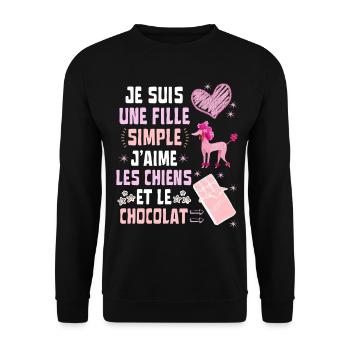 I'm a Simple Dogs and Chocolate Girl - Unisex Sweatshirt - black - Front - Alina (178cm) & Michal (187cm)