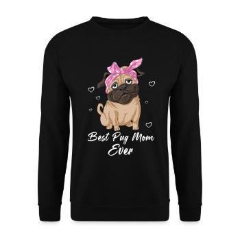 Mops Mama Muttertag - Unisex Pullover - Schwarz - Vorne - Alina (178cm) & Michal (187cm)