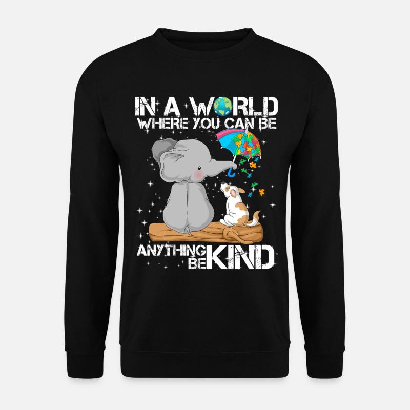 Autism Awareness Elephant Dog - Unisex Sweatshirt - black