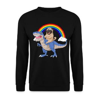 Silly Pug  - Unisex Sweatshirt - black - Front - Alina (178cm) & Michal (187cm)