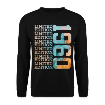 LIMITED EDITION 1960 66 JAHRE 66. GEBURTSTAG - Unisex Pullover - Schwarz - Vorne - Alina (178cm) & Michal (187cm)