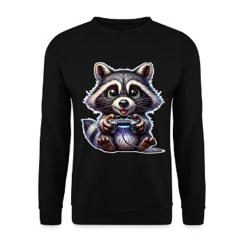 Raccoon Gaming - Sweat-shirt Unisexe - noir - Devant - Alina (178cm) & Michal (187cm)